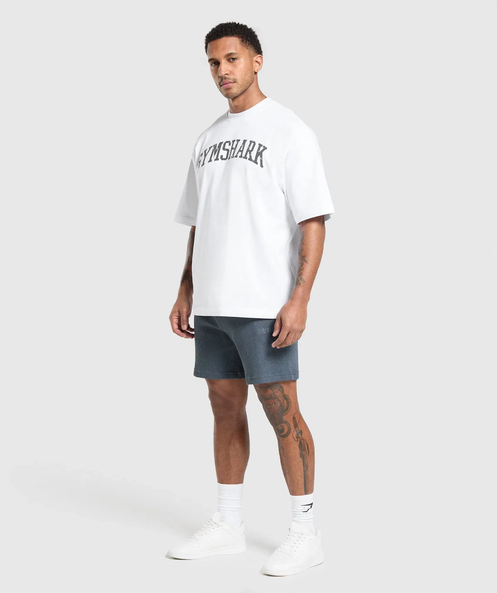 Gymshark Waffle Shorts Titanium Blue
