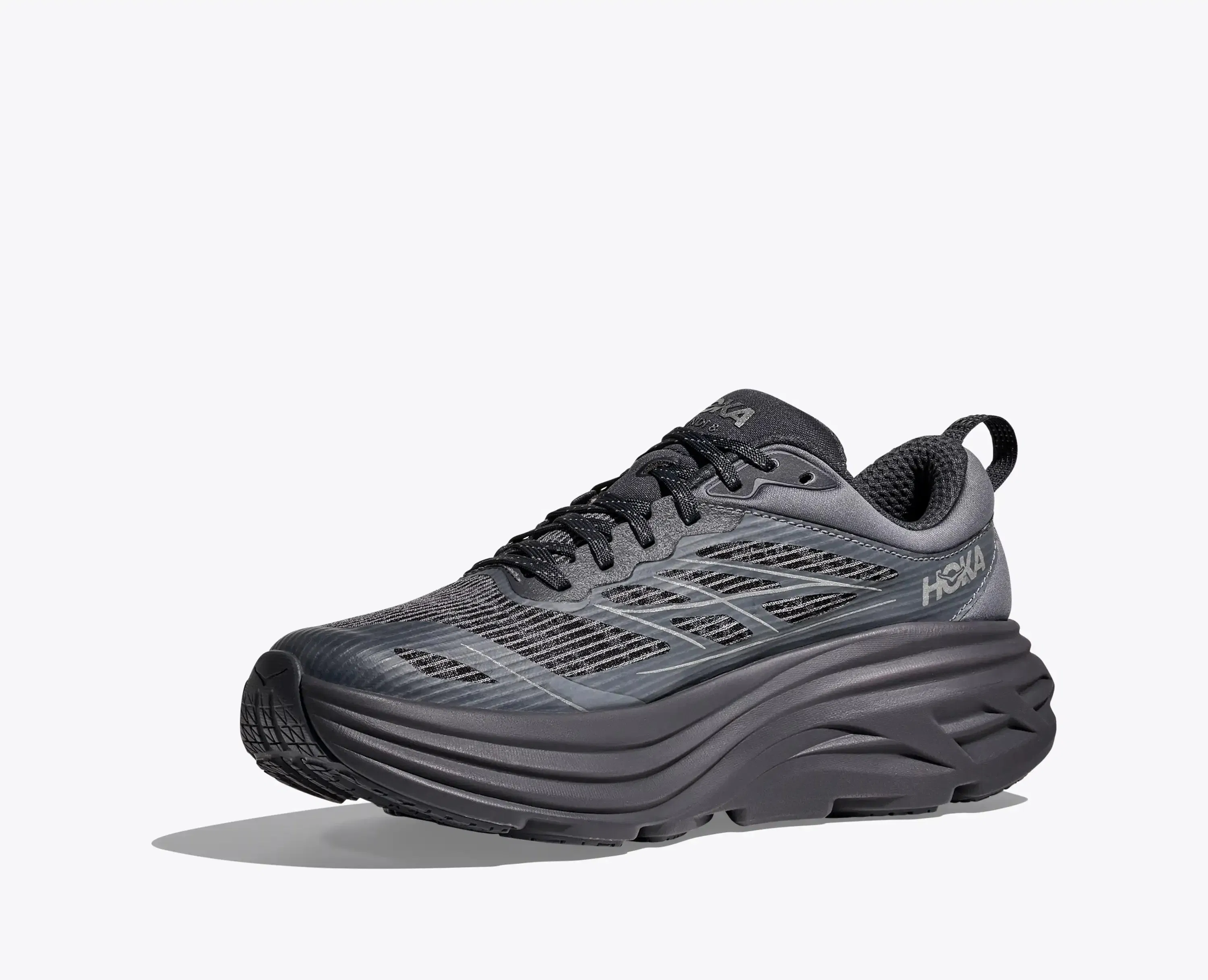 HOKA Bondi 8 Caged Stealth Tech Pack - Charcoal Grey