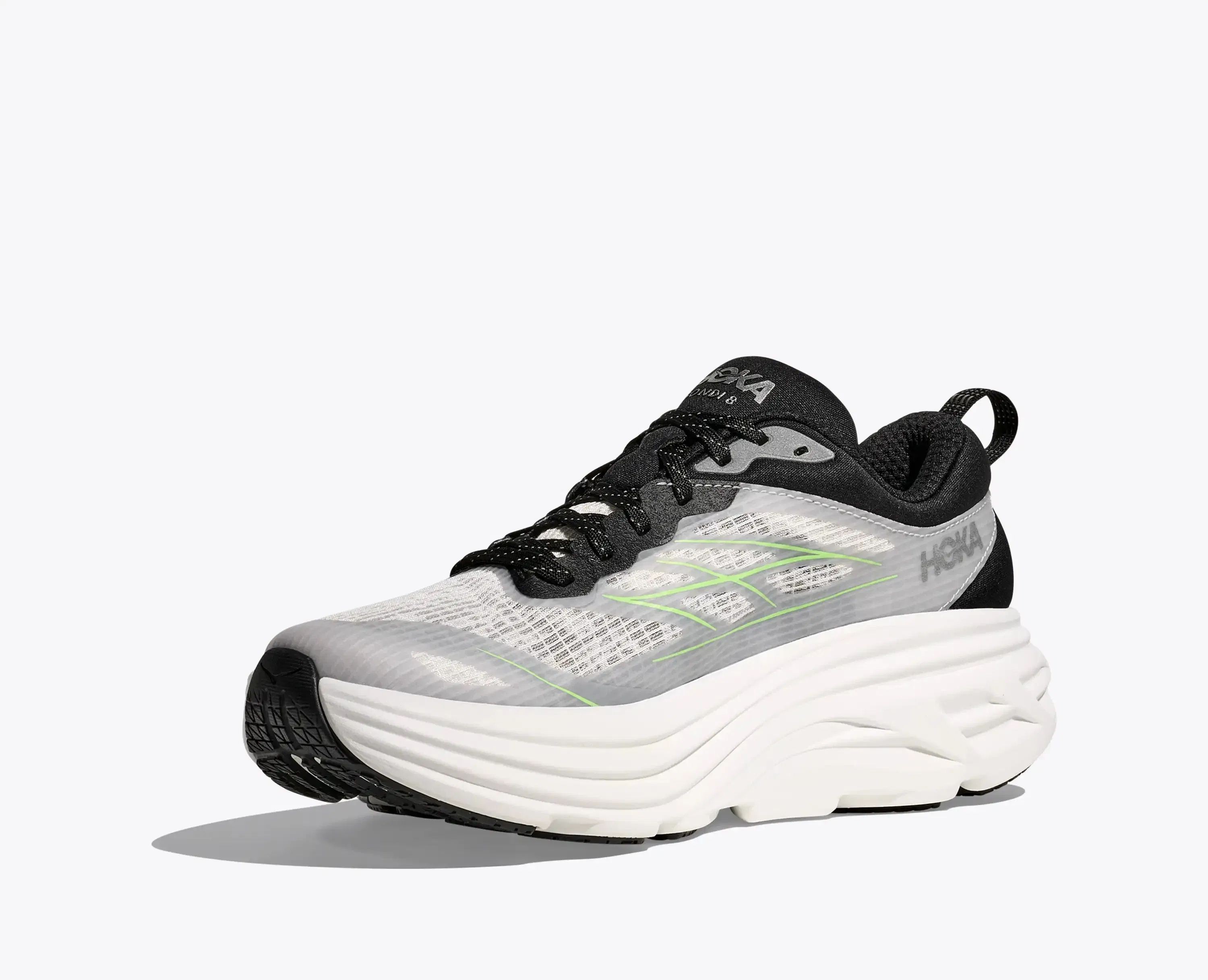 HOKA Bondi 8 Caged Stealth Tech Pack - White Tart Apple