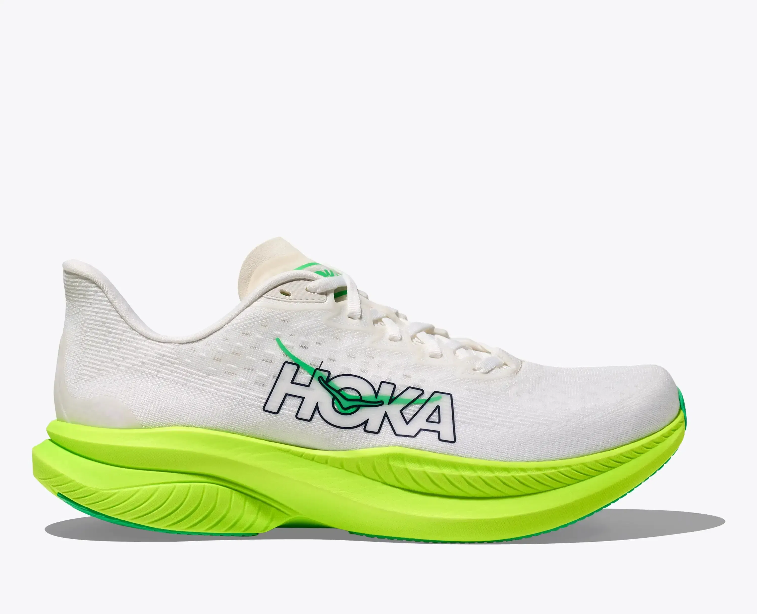 Hoka Mach 6 White/Neon Lime