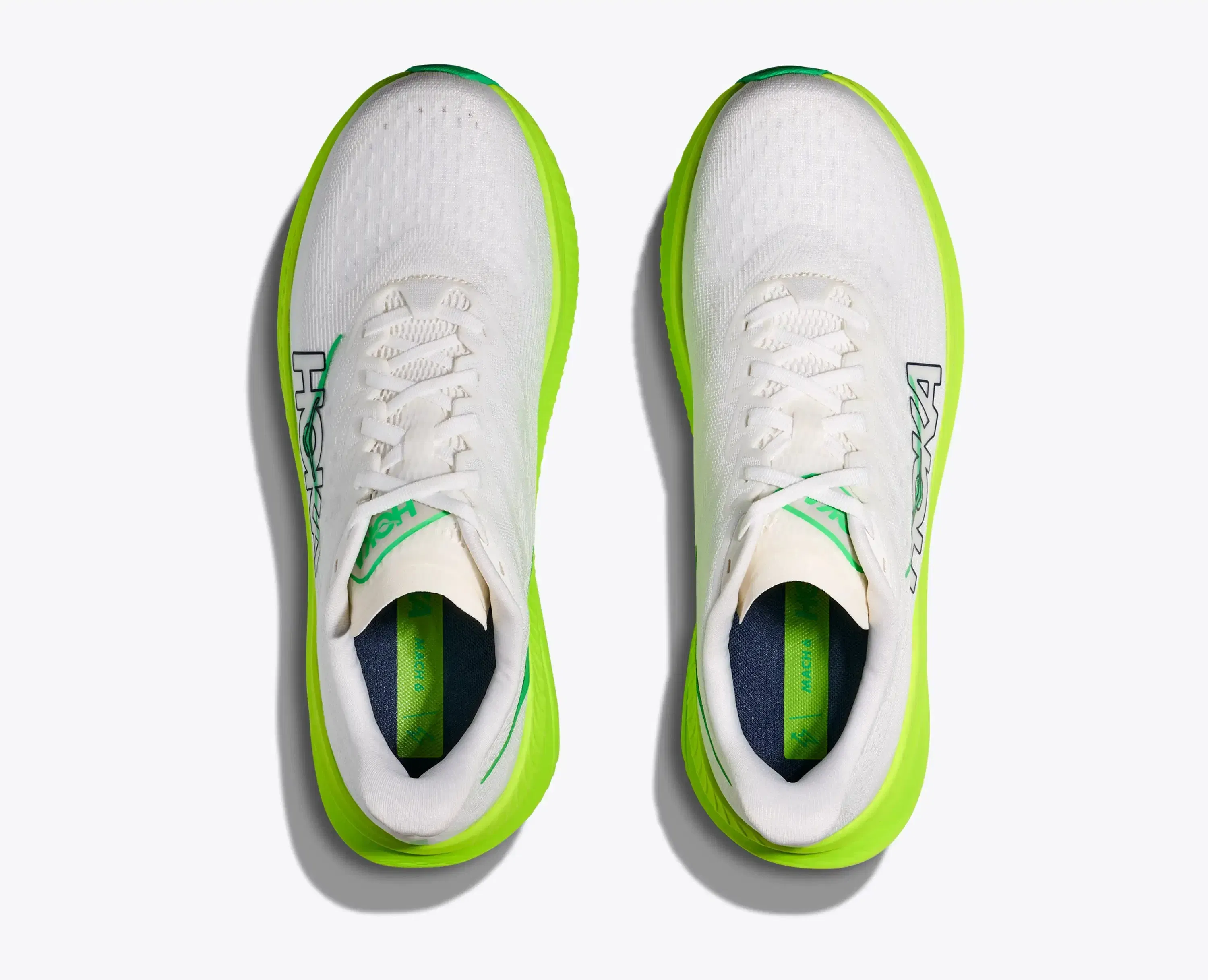 Hoka Mach 6 White/Neon Lime