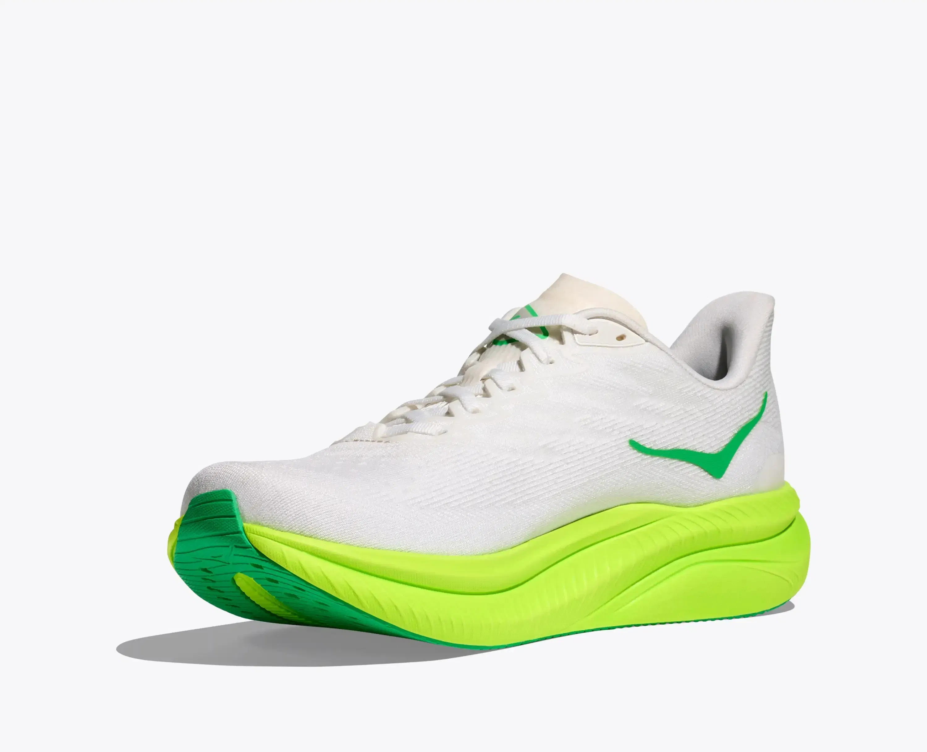 Hoka Mach 6 White/Neon Lime