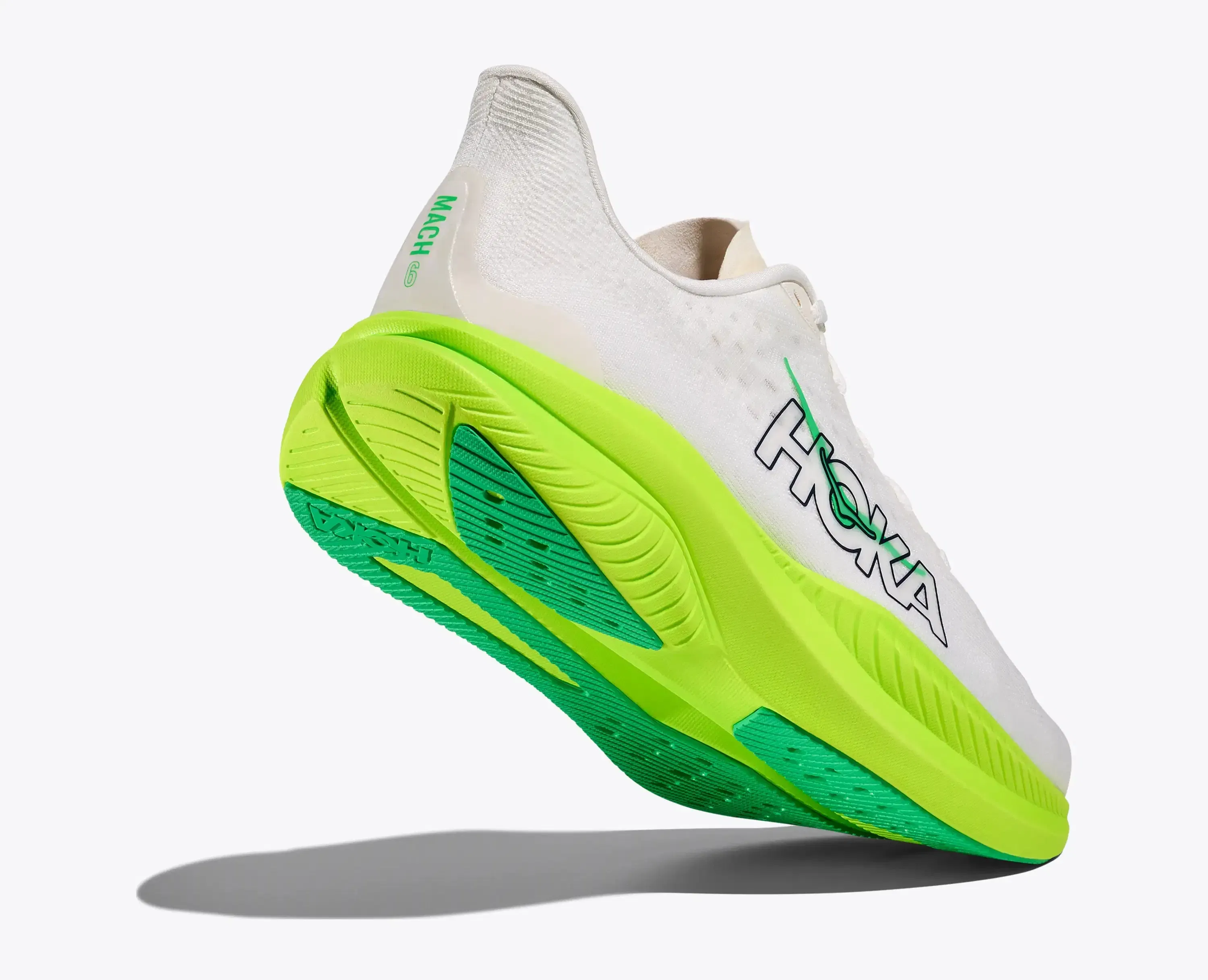 Hoka Mach 6 White/Neon Lime