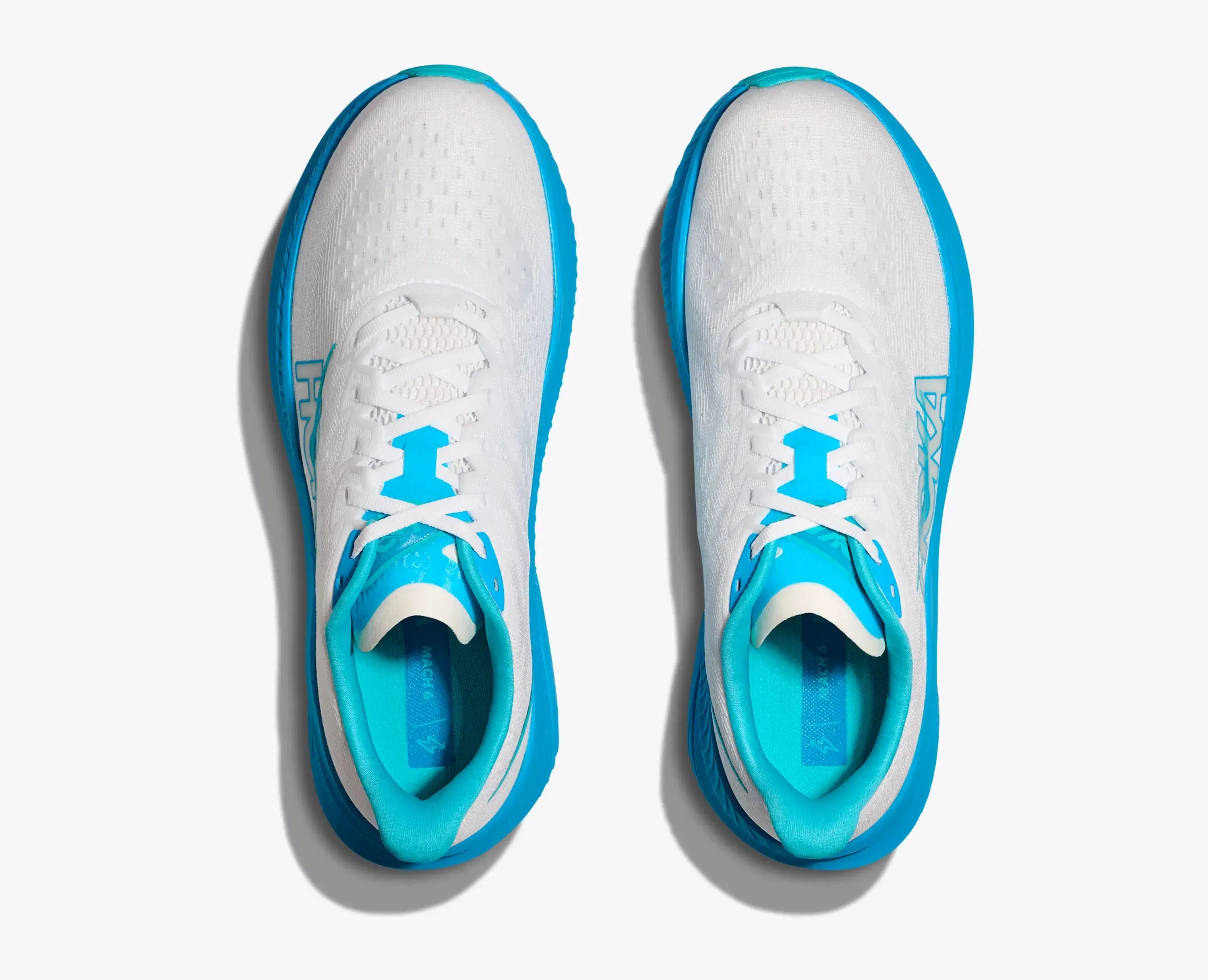 Hoka 'S Mach 6 White Skyward Blue