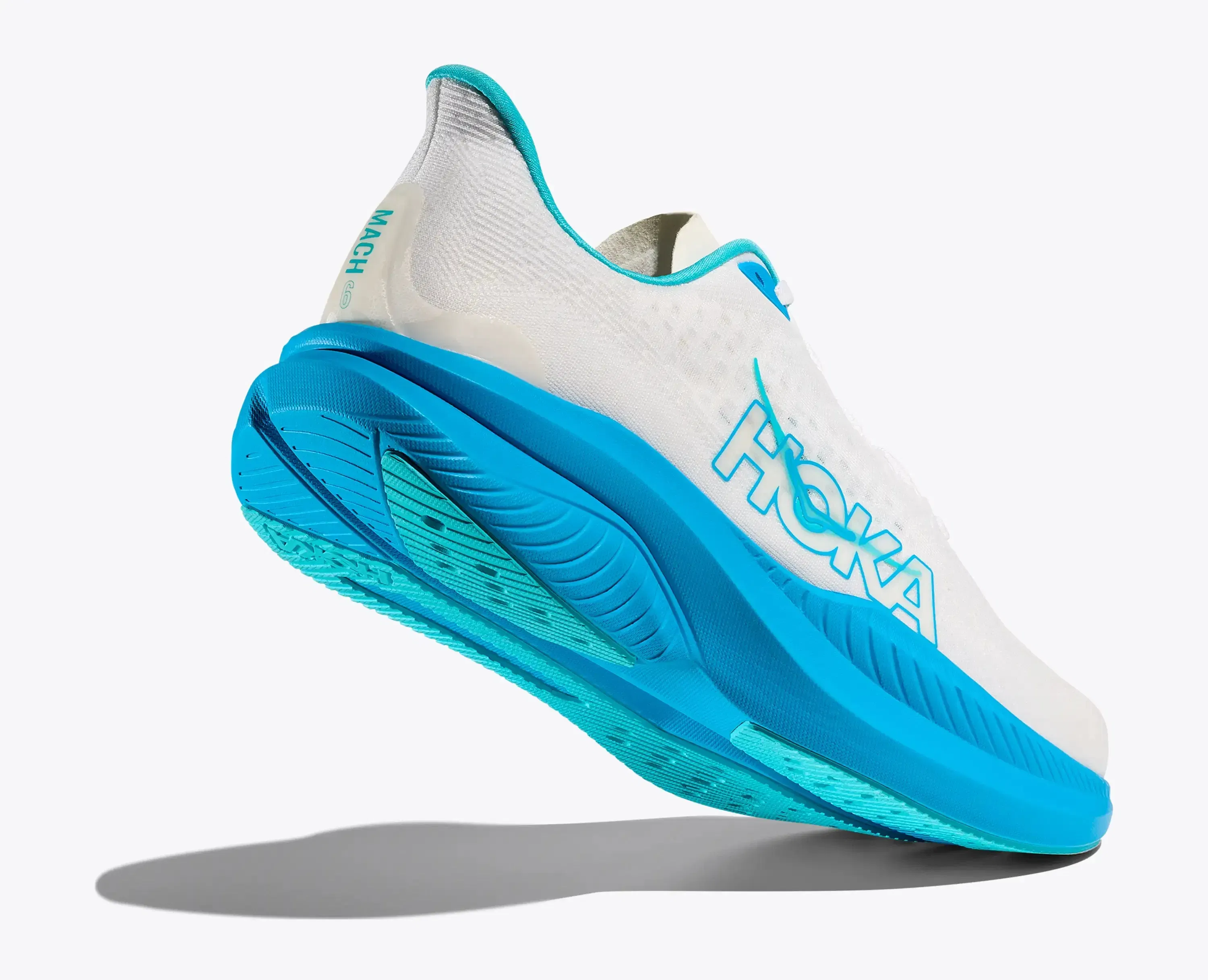 Hoka 'S Mach 6 White Skyward Blue