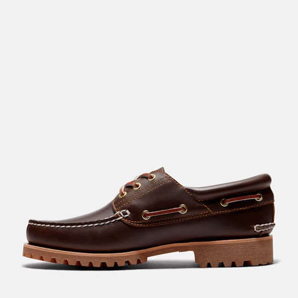 Timberland Authentic 3-Eye Lug Handsewn Boat Shoe Brown Men'S