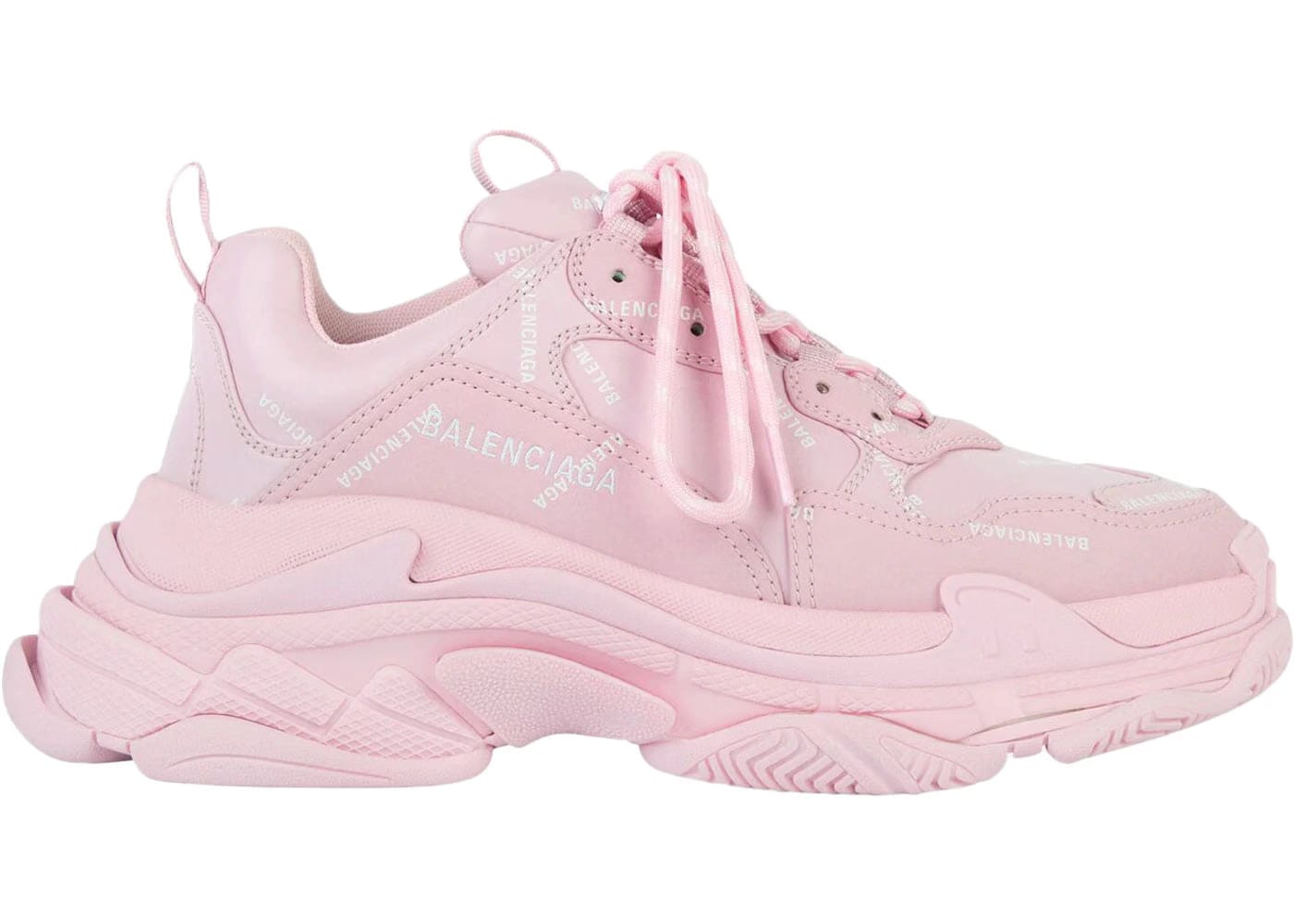 Balenciaga Triple S Sneaker Allover Logo - Light Pink