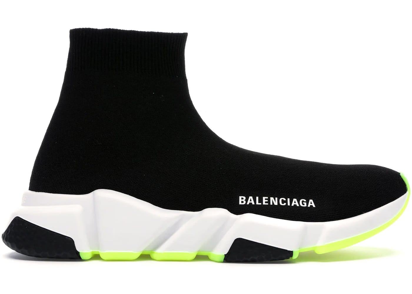 Balenciaga Speed Trainer Black White Neon 2019 Womens