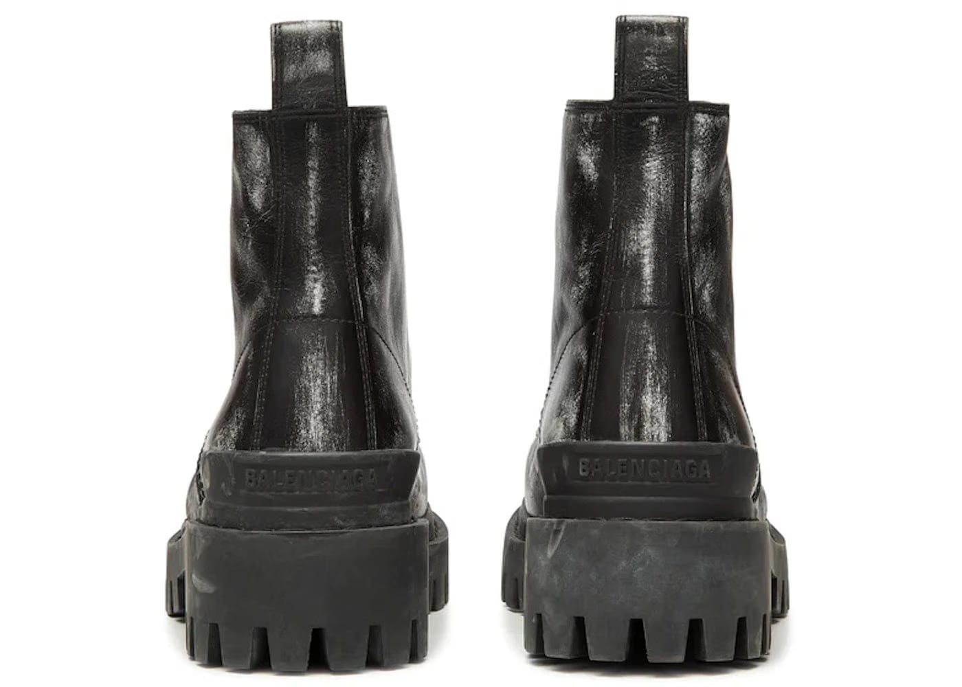 Balenciaga Strike Ankle Boots Black Leather