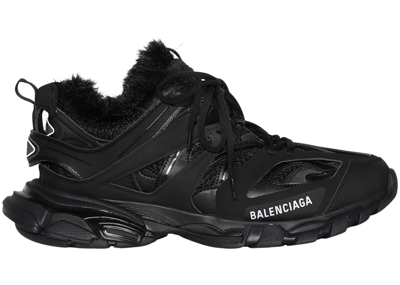 Balenciaga Track Faux Fur Black Black