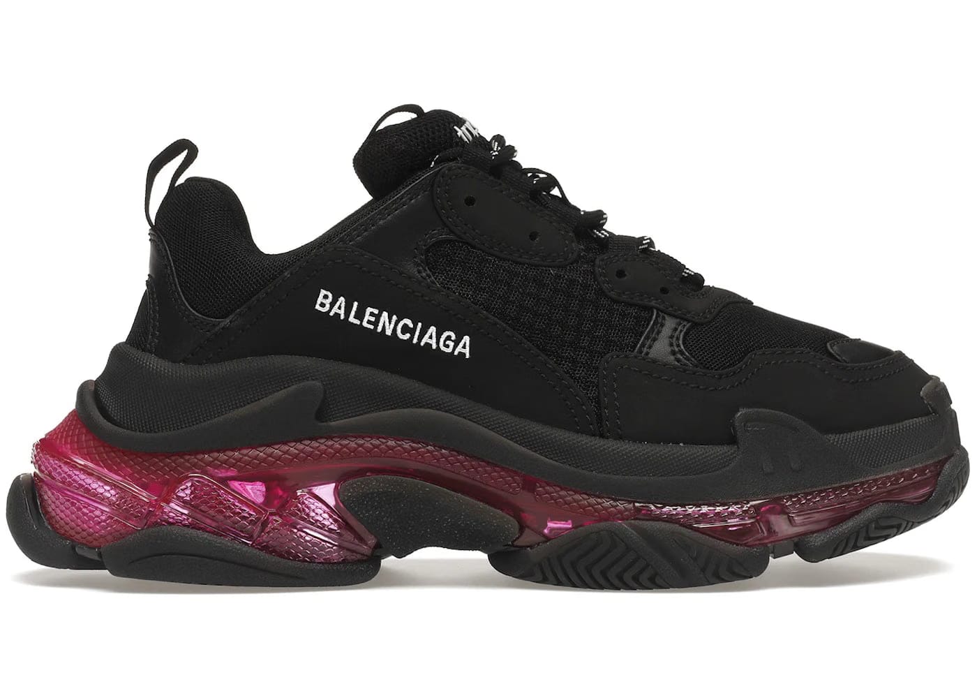 Balenciaga Wmns Triple S 'Clear Sole - Black Pink Neon'