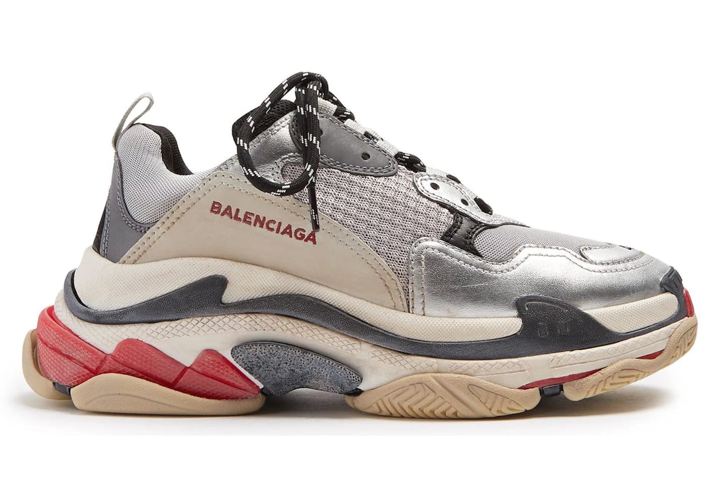 Balenciaga Triple S Silver Red Womens