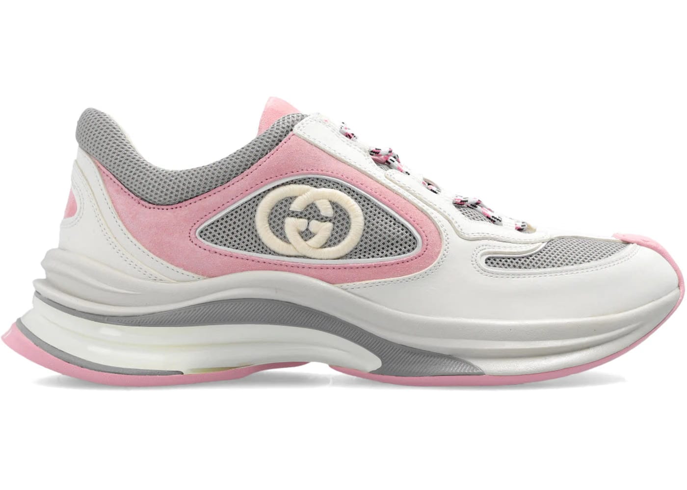 Gucci Run Ivory Pink Grey Womens