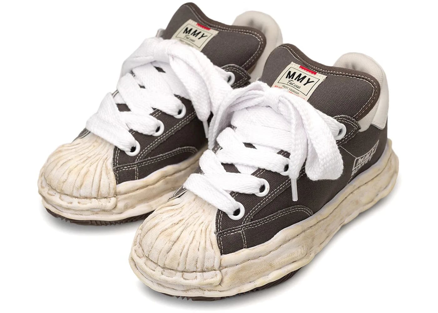 Maison Mihara Yasuhiro Blakey Puffer Og Sole Canvas Low Distressed Midsole Grey