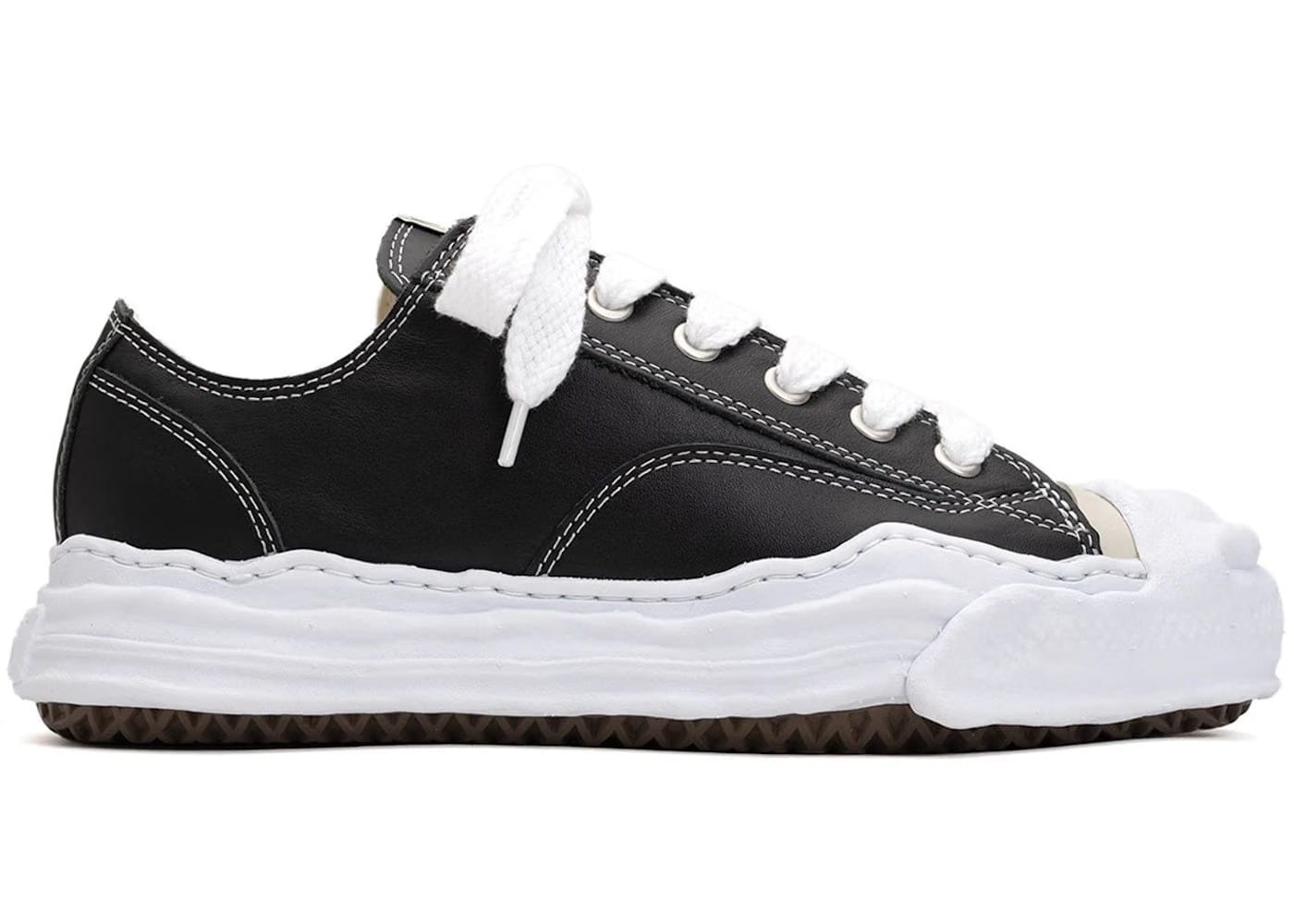 Maison Mihara Yasuhiro Hank Og Sole Leather Low Black White