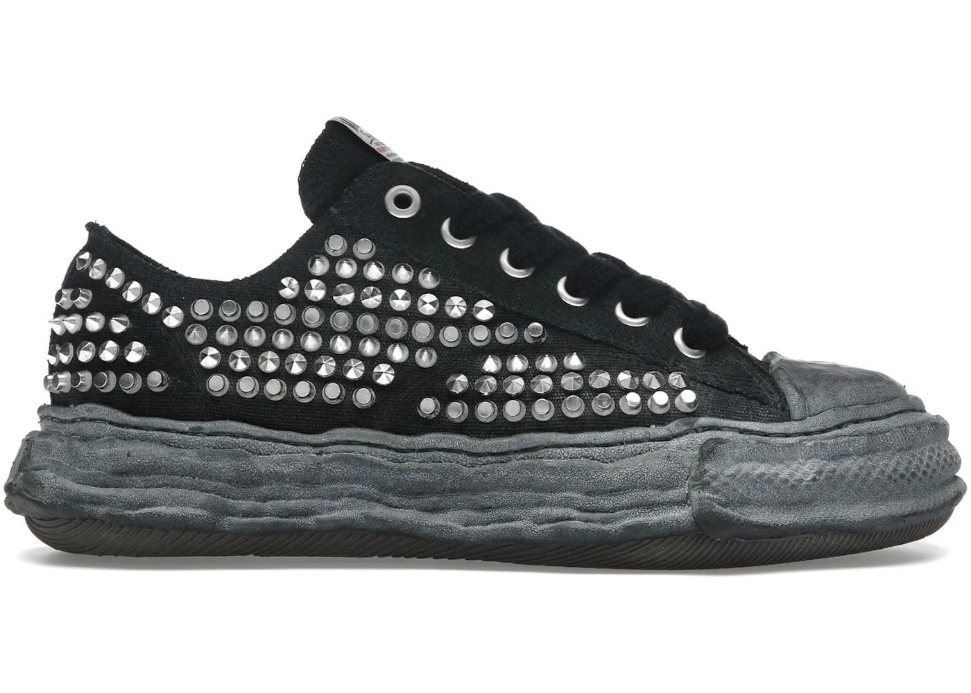 Maison Mihara Yasuhiro Peterson 23 Og Sole Studded Canvas Low Black Black