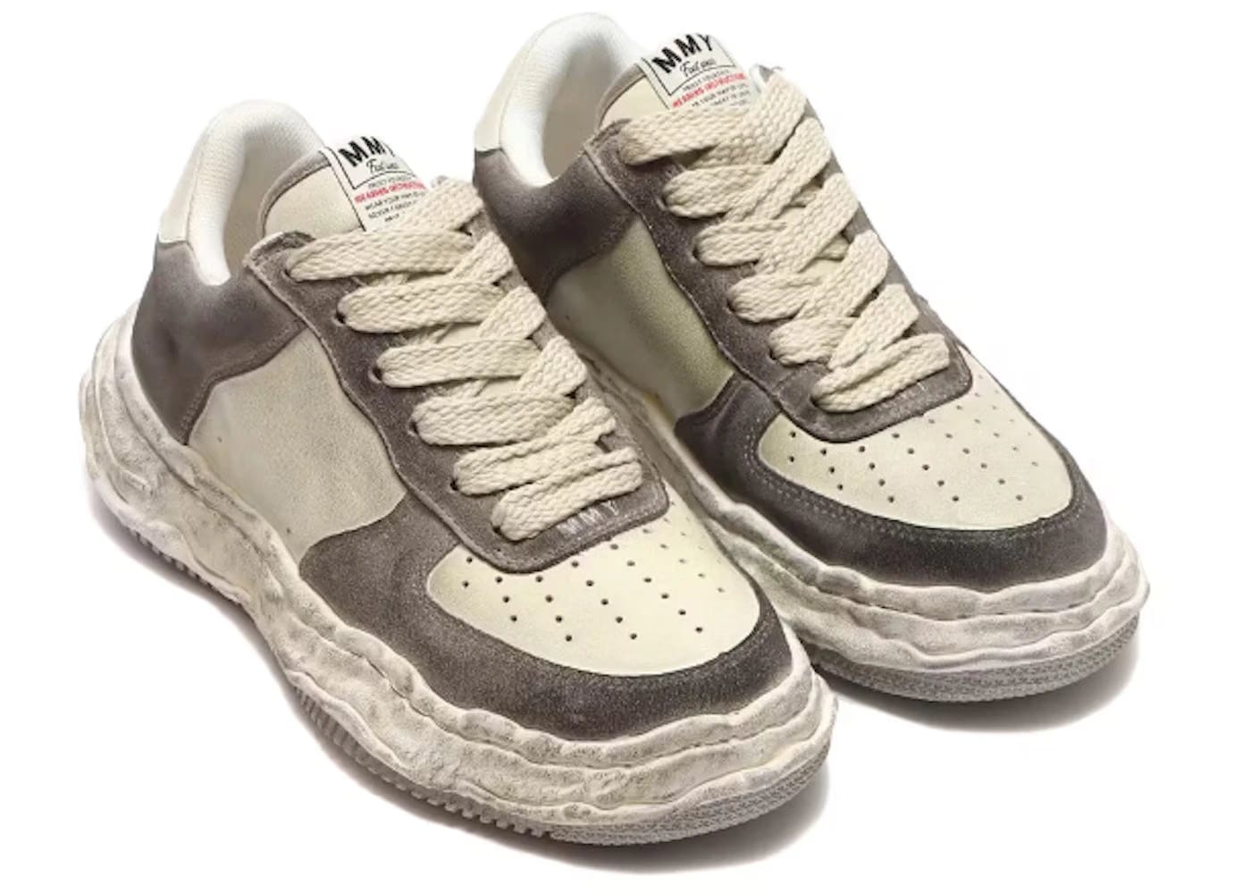 Maison Mihara Yasuhiro Wayne Og Sole Dr Leather Low Vintage White