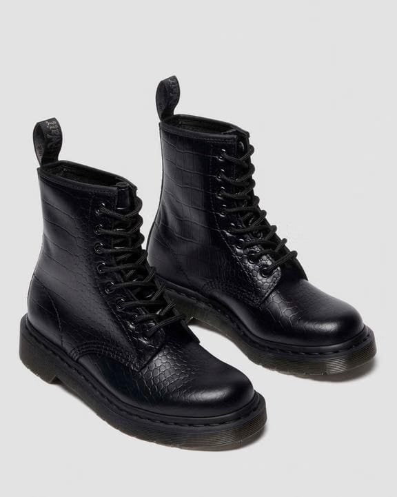 1460 Croco - Black - Womens