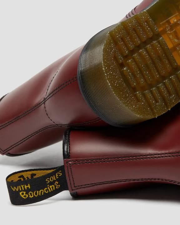 1460 Smooth Leather Lace Up Boots - Cherry Red - Mens