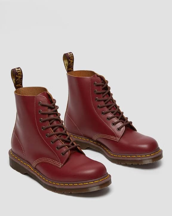 1460 Vintage Made In England Lace Up Boots - Red - Mens