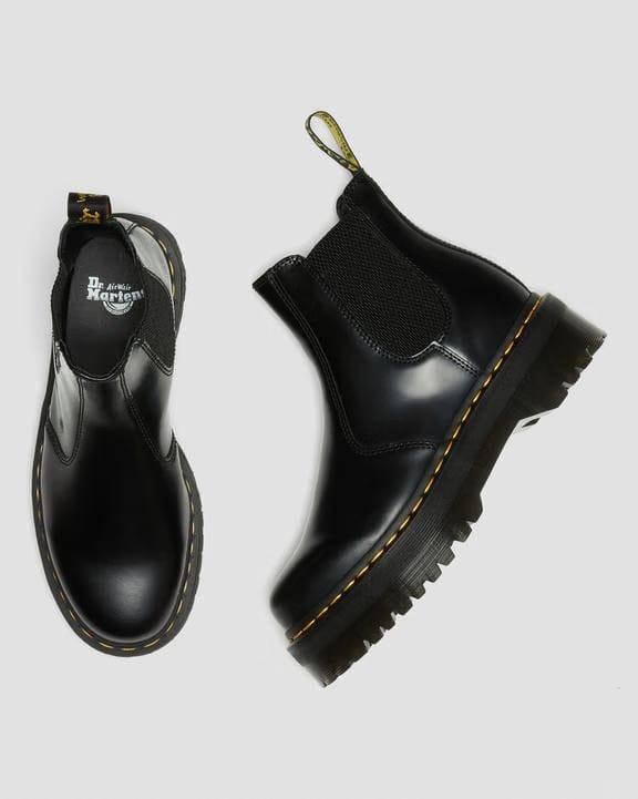 2976 Smooth Leather Platform Chelsea Boots - Black - Mens