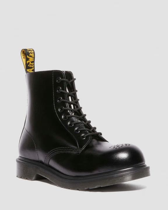 Analine Leather Steel Toe Boots - Black Analine - Mens