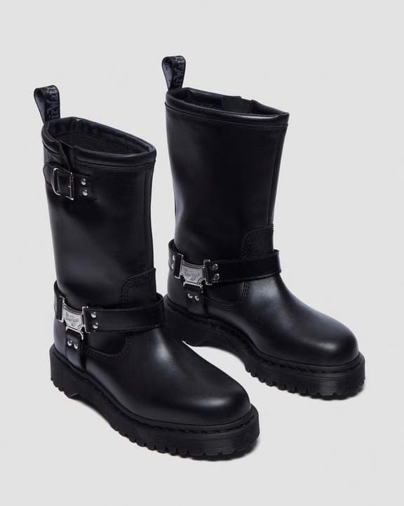 Anistone Hi Leather Biker Boots - Black - Mens