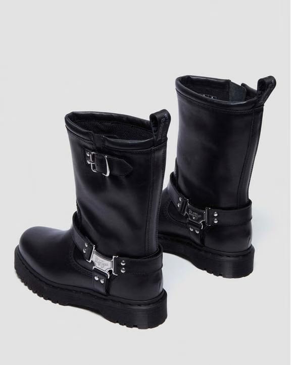 Anistone Hi Leather Biker Boots - Black - Mens