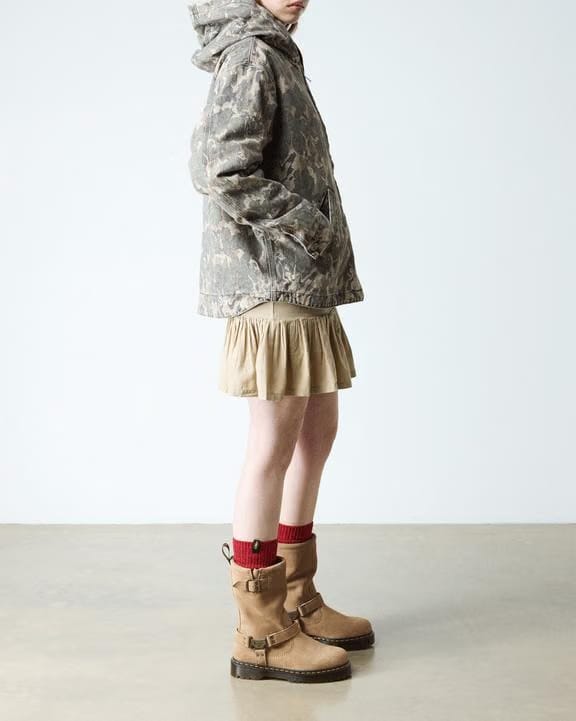 Ansitone Hi Suede Biker Boots - Savannah Tan - Womens