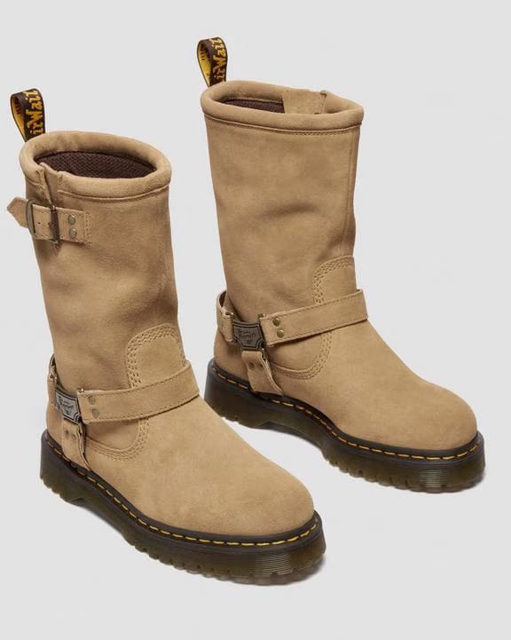Ansitone Hi Suede Biker Boots - Savannah Tan - Womens
