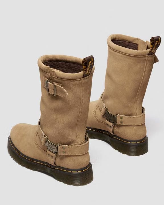 Ansitone Hi Suede Biker Boots - Savannah Tan - Womens