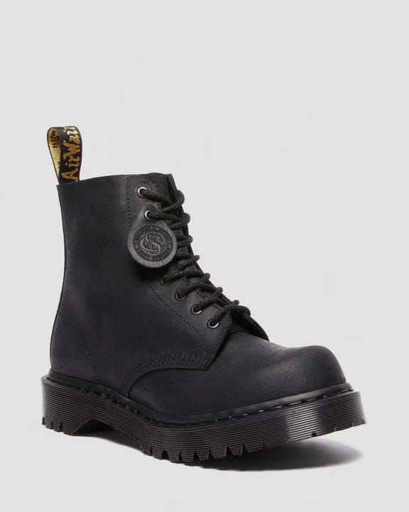 Bex Bump Toe Leather Boots - Black - Mens
