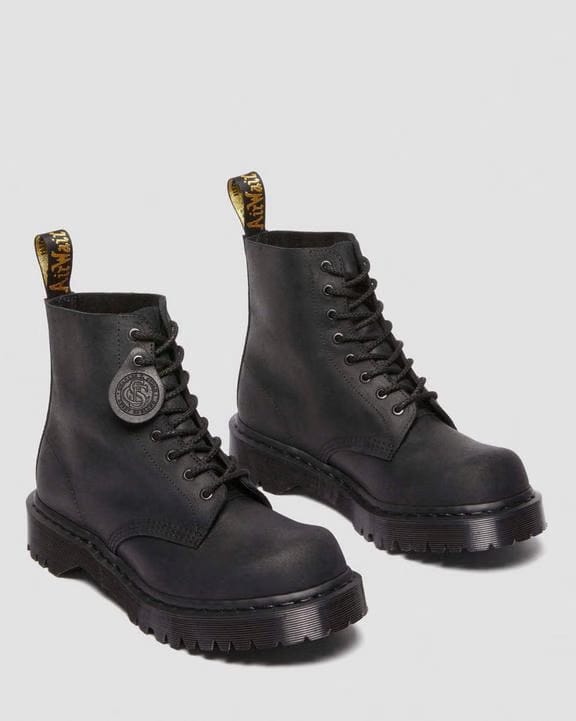 Bex Bump Toe Leather Boots - Black - Mens