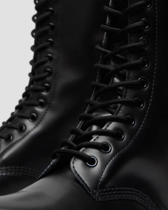 Smooth Leather Tall Boots - Black - Womens