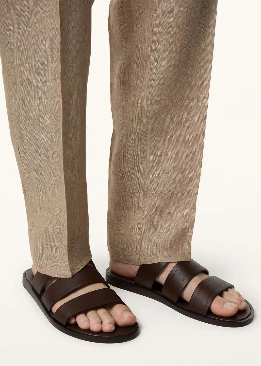 LoroPiana Naha Sandal Dark Moka