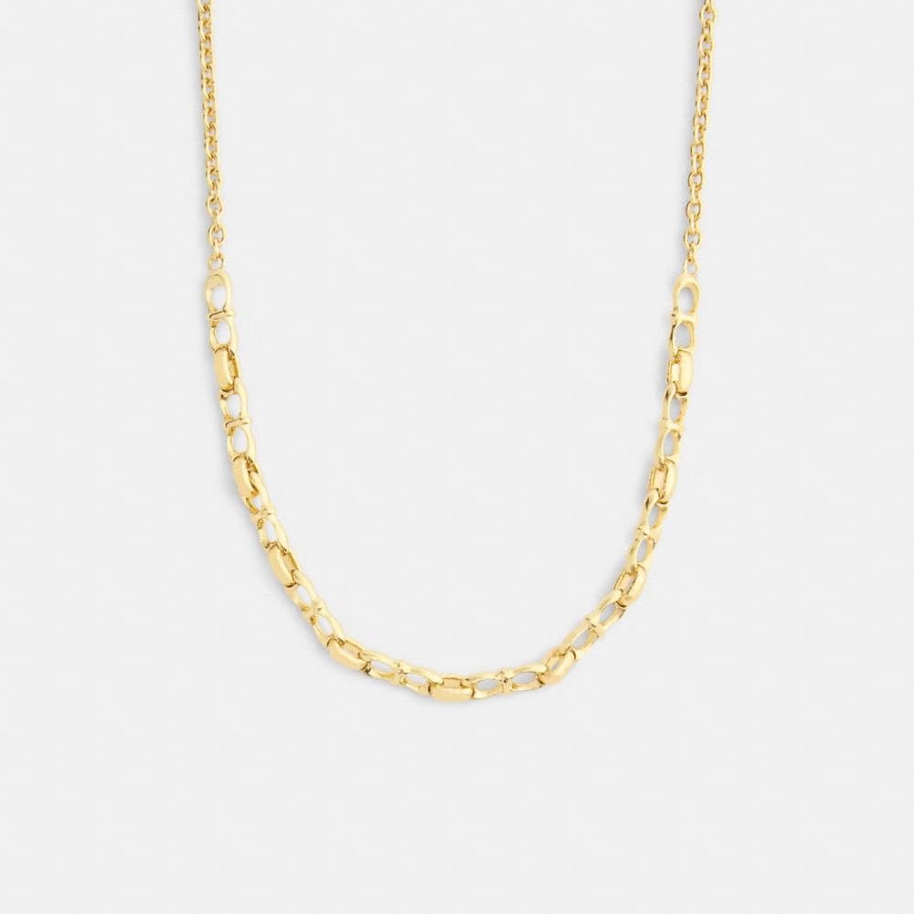 Coach Signature Chain Link Necklace Gold