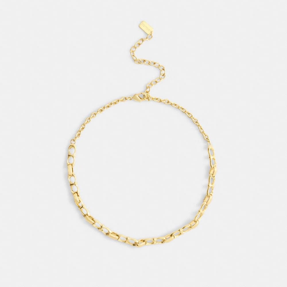 Coach Signature Chain Link Necklace Gold