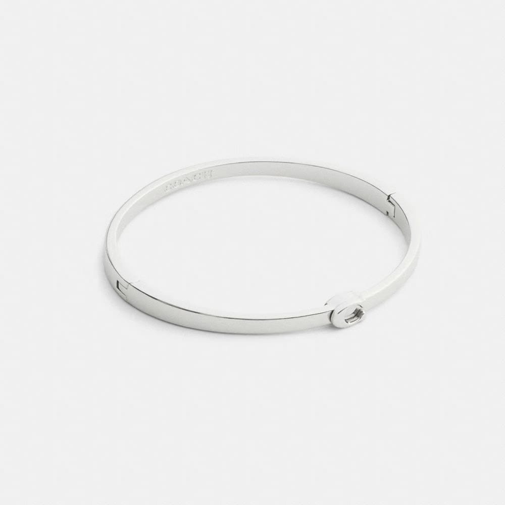 Coach Thin Signature Hinged Bangle Silver