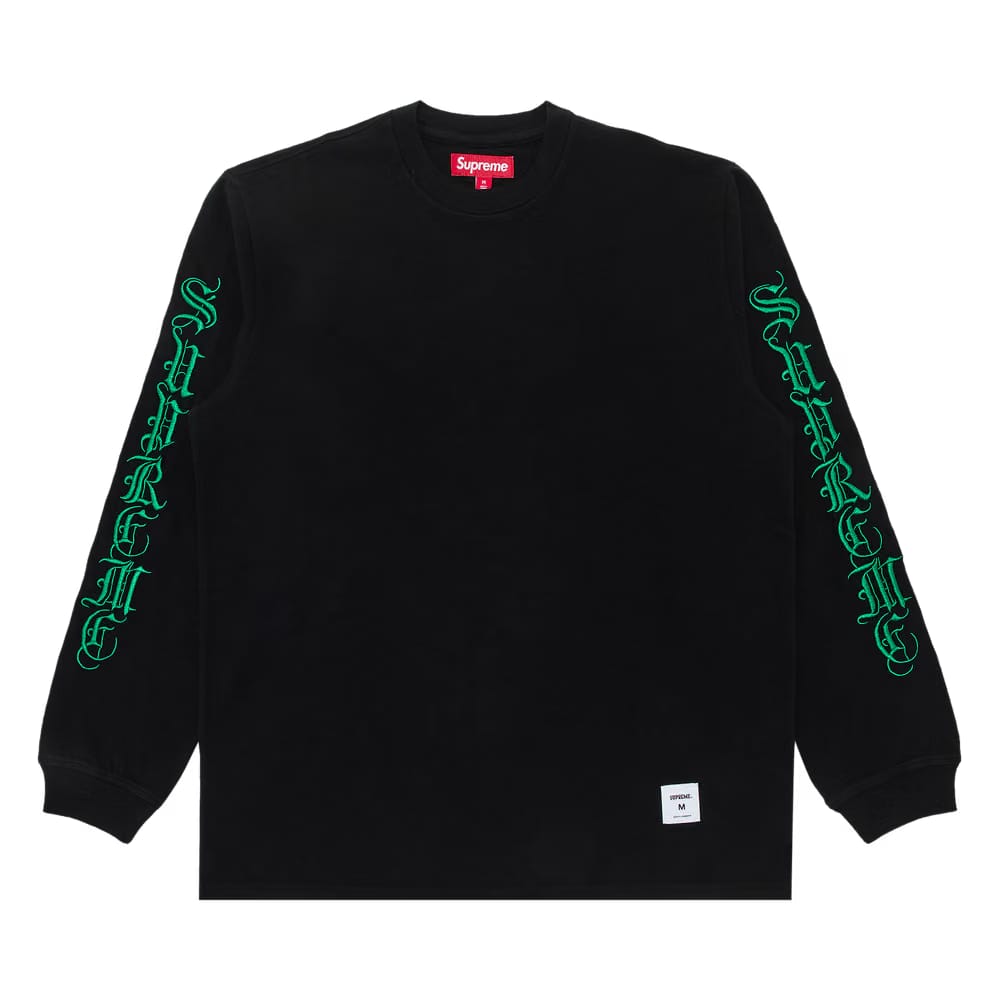 Supreme Old English L/S Top Black