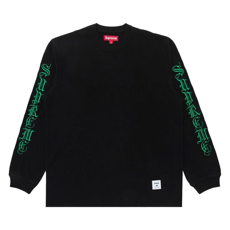 Supreme Old English L/S Top Black