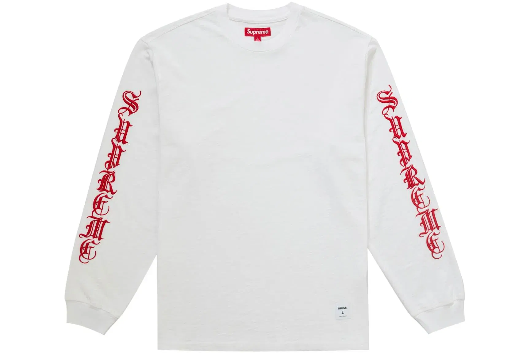 Supreme Old English L/S Top White