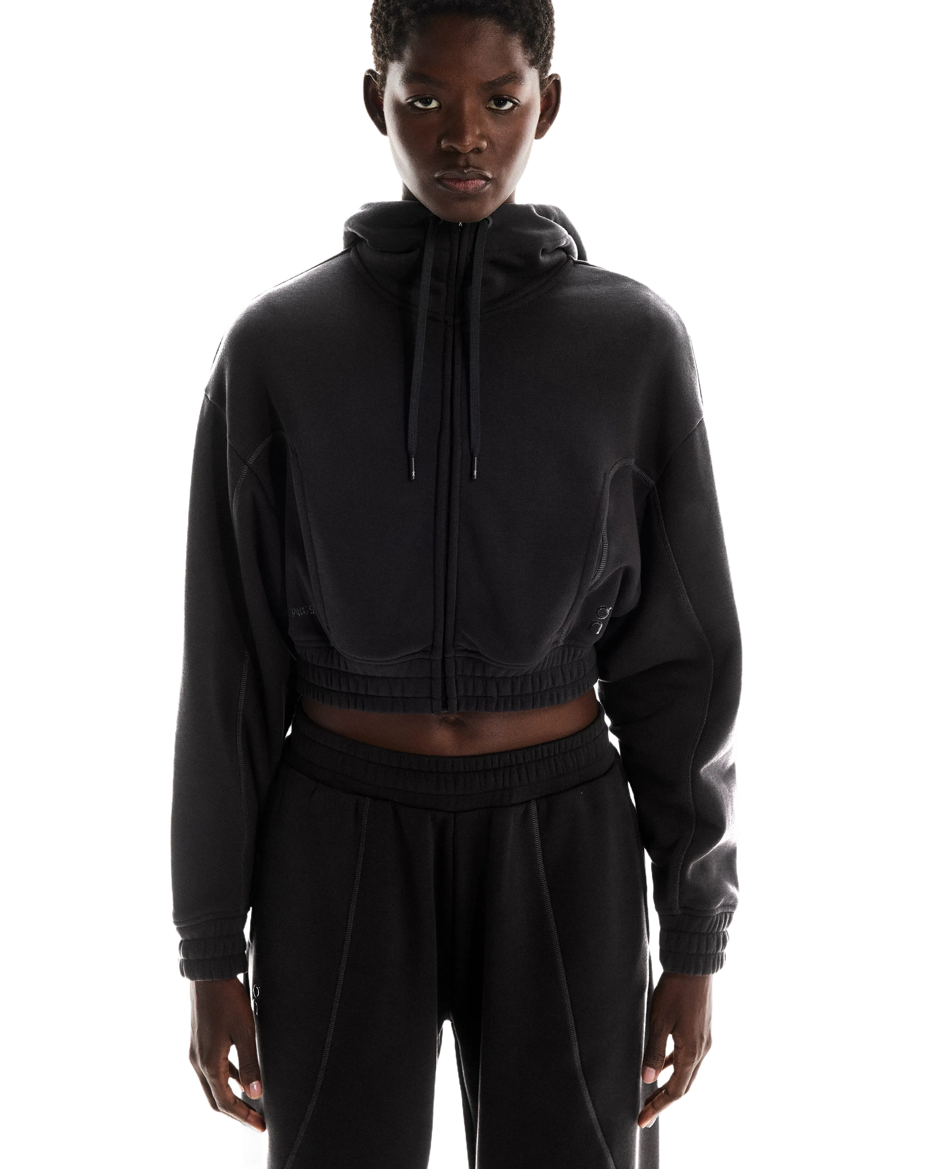 On Club Cropped Hoodie Fka Black
