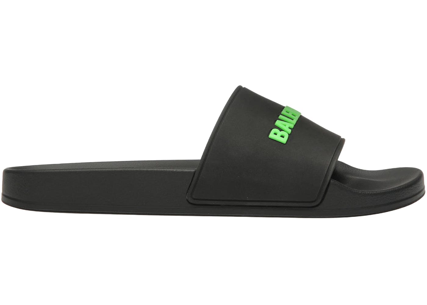 Balenciaga Rubber Slides Black Fluo Green
