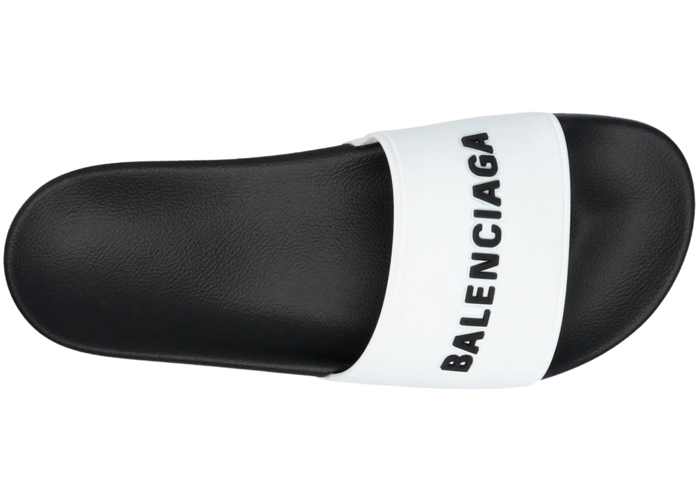 Balenciaga Pool Slides Logo White Black Womens