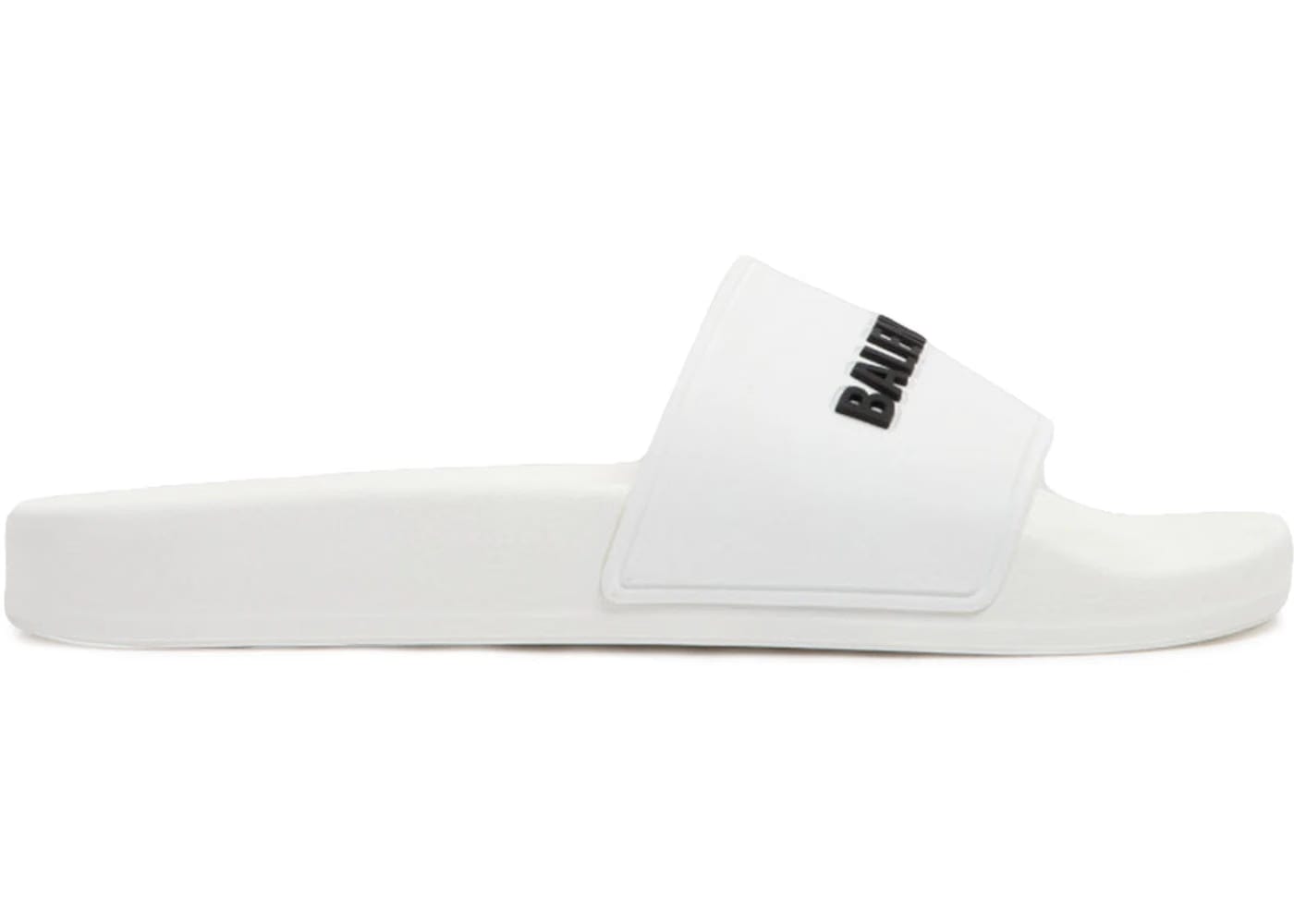 Balenciaga Pool Slides White Black 3D Logo Womens