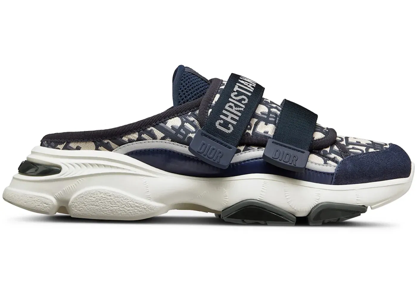 Dior D-Wonder Slide Deep Blue White Dior Oblique Technical Fabric (Women'S)