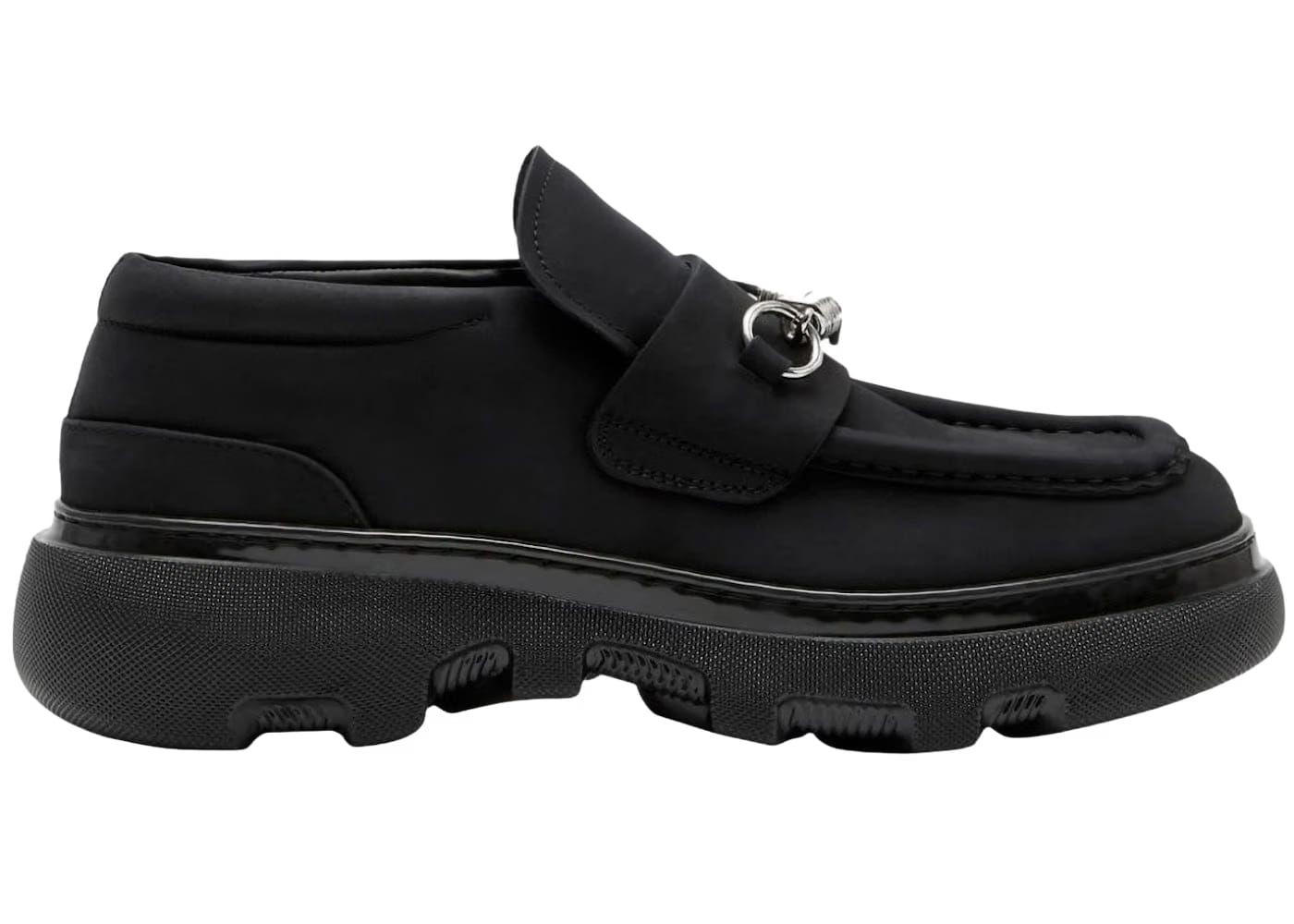 Burberry Nubuck Creeper Clamp Loafers Black (Women'S)