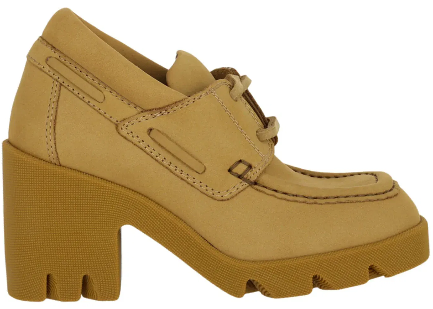 Burberry Stride Leather Heeled Loafers Camel (Women'S)
