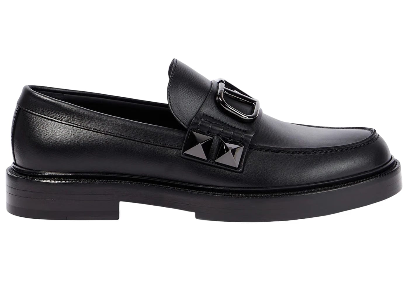 Valentino Garavani Stud Sign Loafers Black