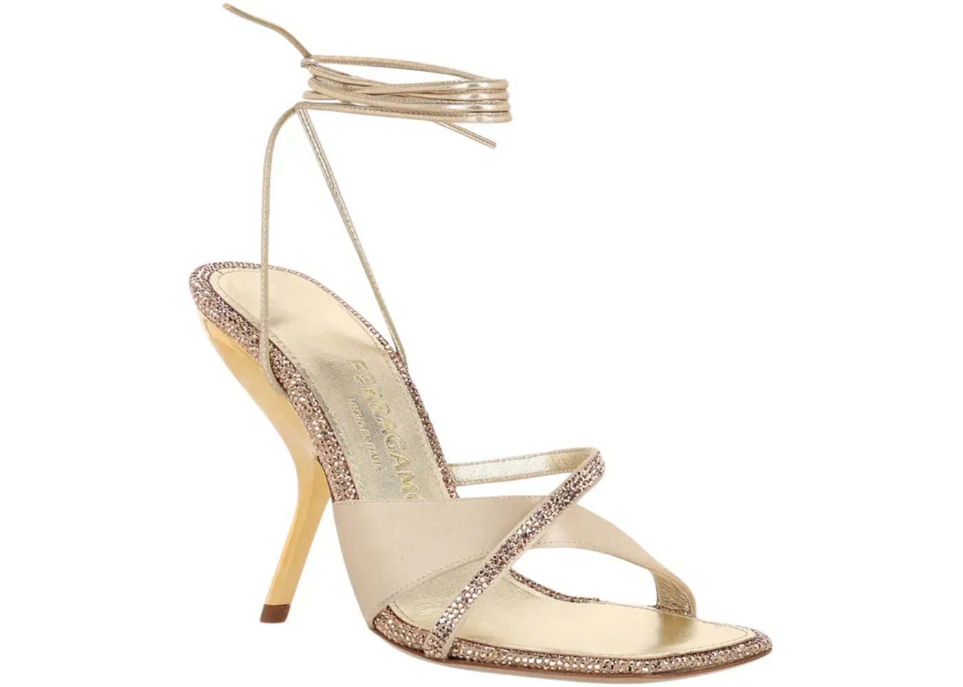 Ferragamo Allegra X5 Crystal Embellished Heels Black White (Women'S)